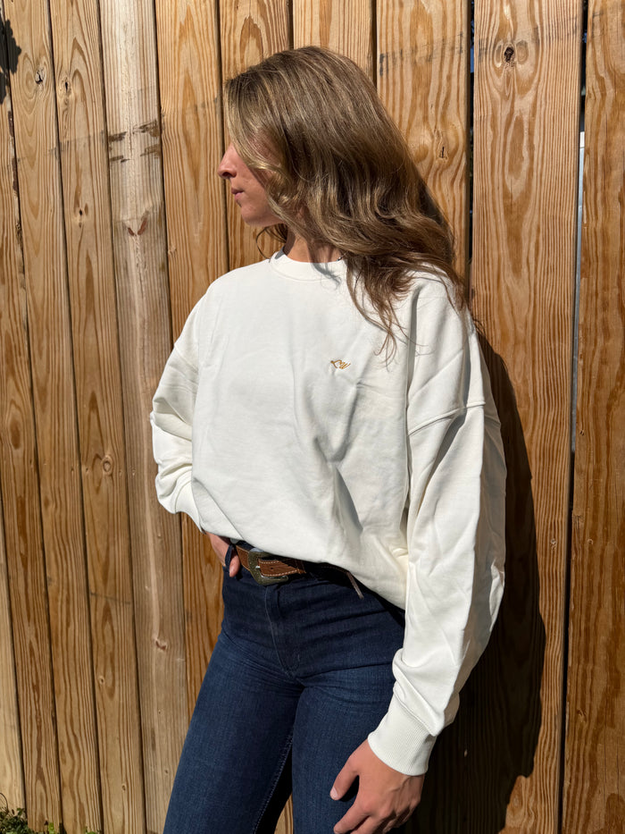 Wrangler X Women's Lainey Wilson Off White Neon Rainbow Horses Sweatshirt 112382846