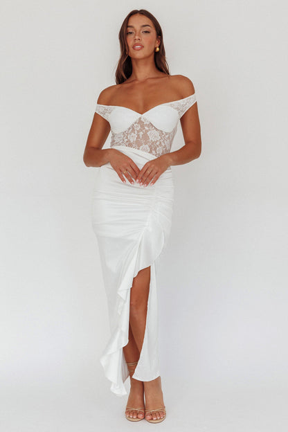 Tillie Lace Bodice Maxi Dress White