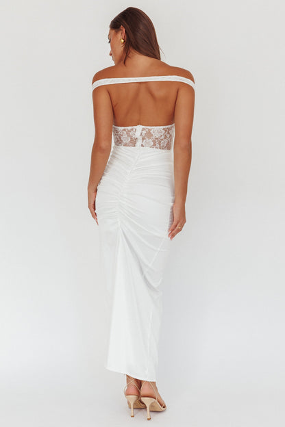 Tillie Lace Bodice Maxi Dress White