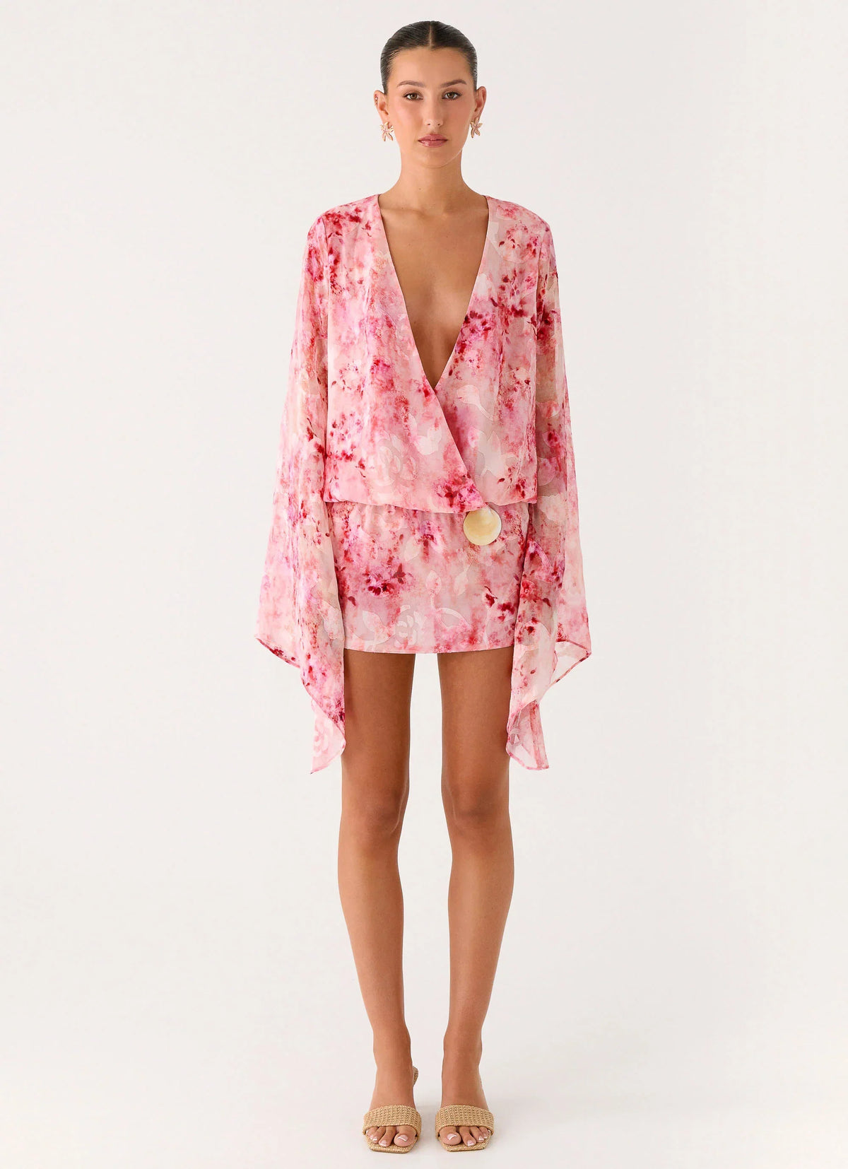 Junia Long Sleeve Mini Dress - Pink