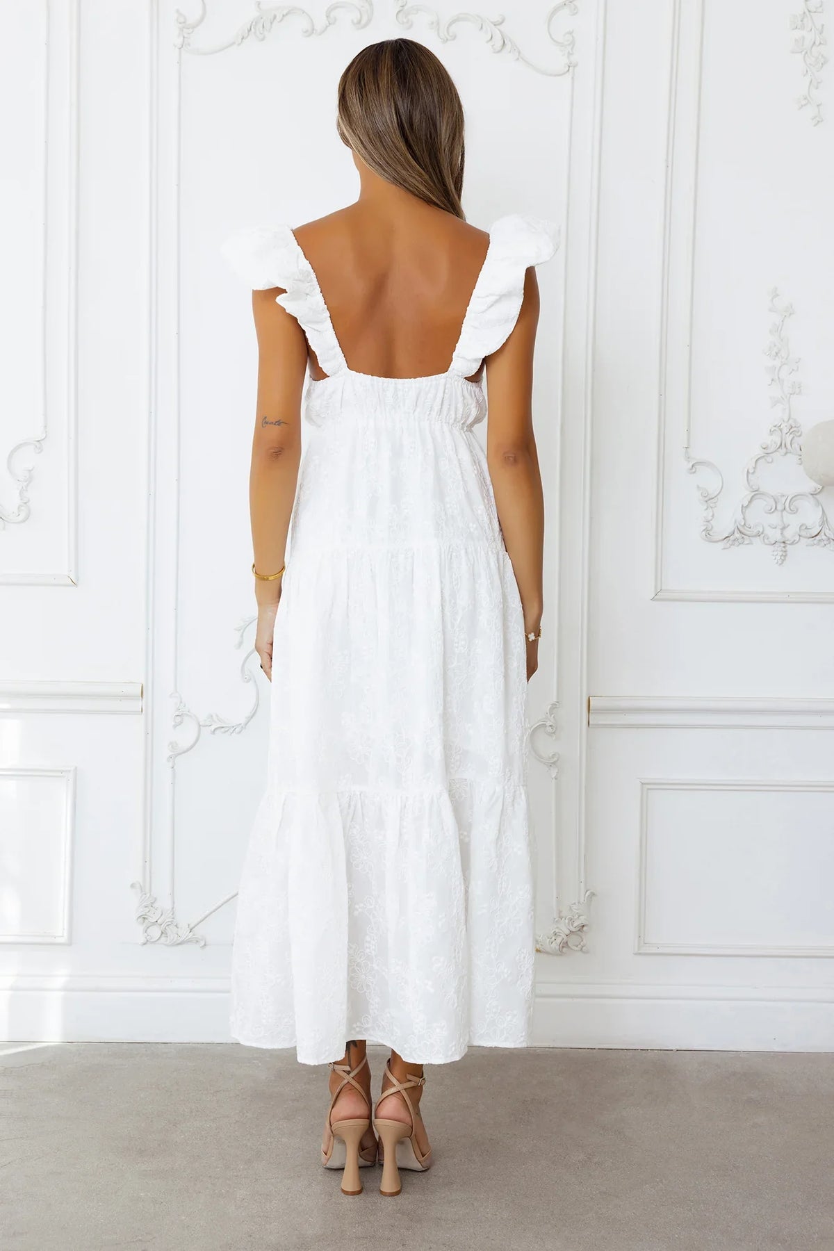 Beachy Charms Maxi Dress White