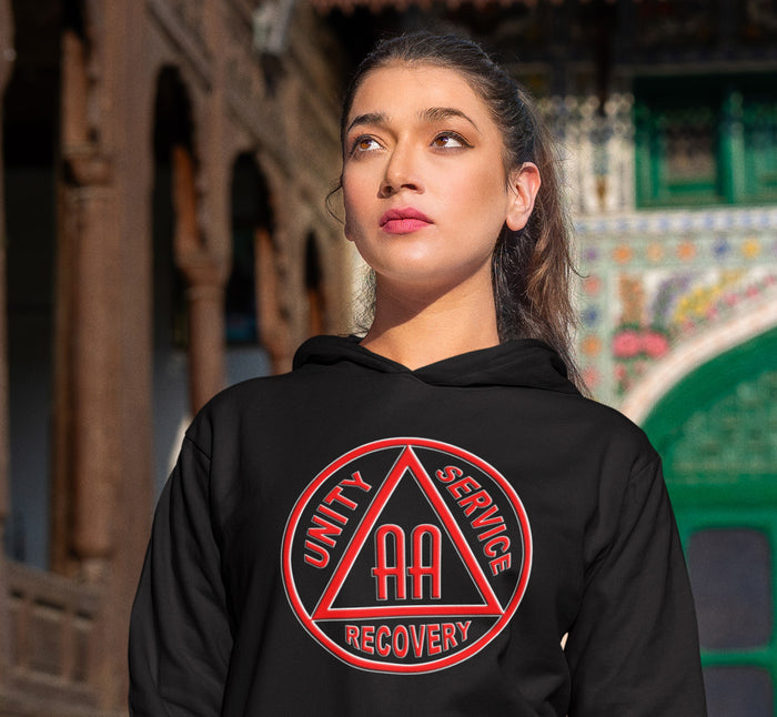 AA Black & Red Symbol dtg Hoodie