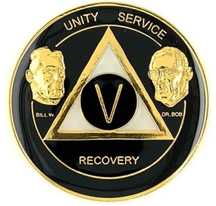 AA Founders Medallion Black - 24hr-60 Yrs