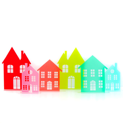 Acrylic Stand Up Houses - Pine & Moss