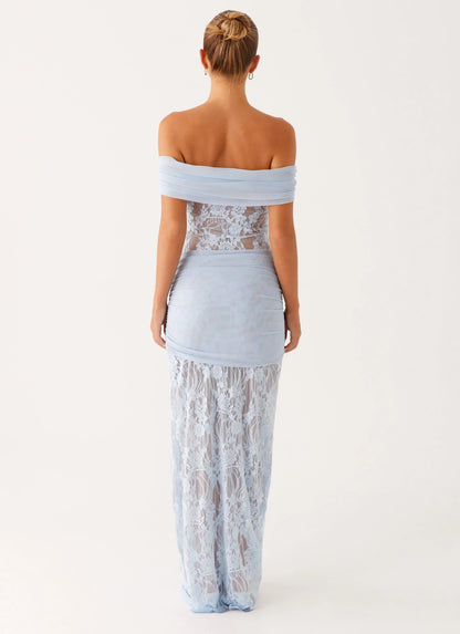 Gracie Twist Maxi Dress - Blue