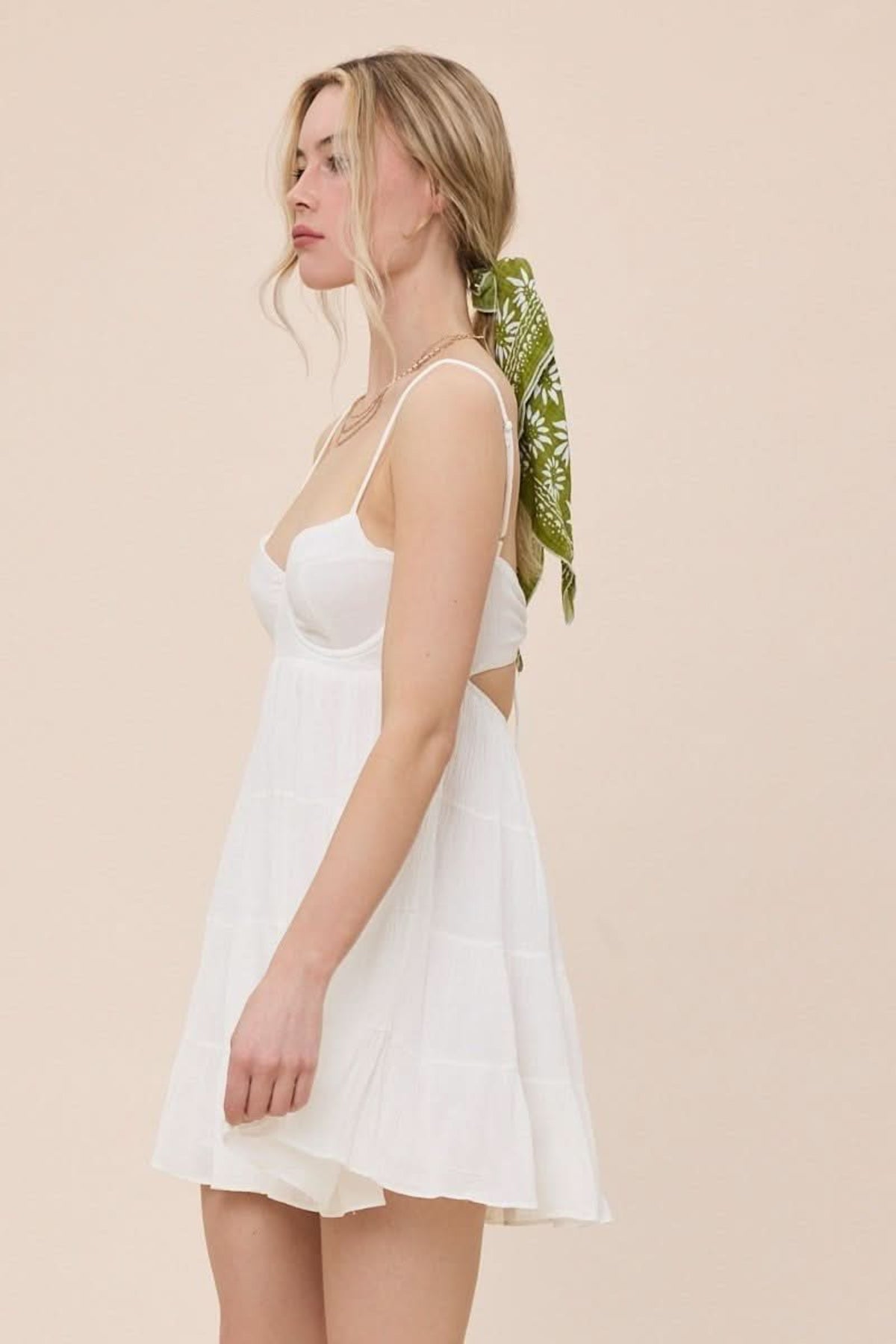 Allie White Babydoll Mini Dress