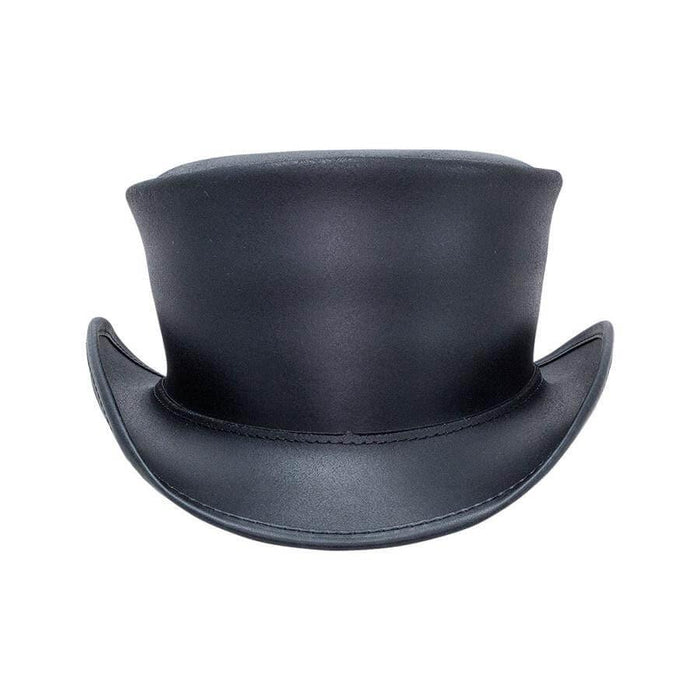 American Hat Makers Black Leather Marlow Unbanded Top Hat AHMBMU-Painted Cowgirl Western Store