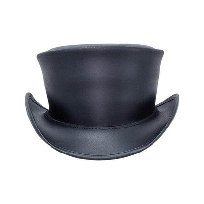 American Hat Makers Black Leather Marlow Unbanded Top Hat AHMBMU-Painted Cowgirl Western Store