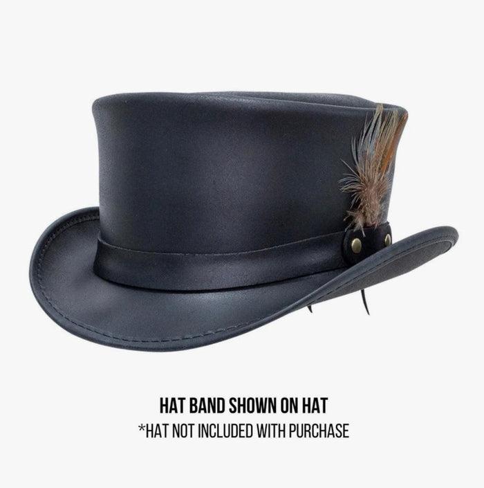 American Hat Makers LT Black Leather w/Feather Hat Band AHMLTBB-Painted Cowgirl Western Store
