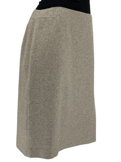 Anne Klein Wool Silk Cashmere Blend Pencil Skirt Beige Textured Size 8