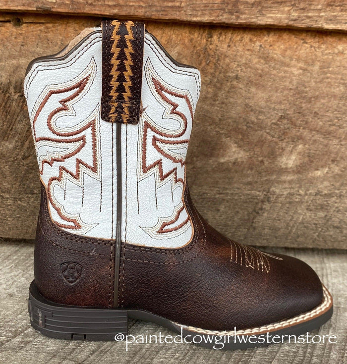 Ariat Children's/Youth Sorting Pen Brown Square Toe Western Cowboy Boots 10035990 10036036-Painted Cowgirl Western Store
