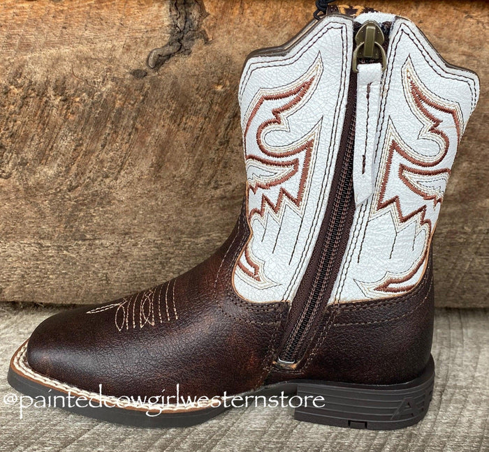 Ariat Children's/Youth Sorting Pen Brown Square Toe Western Cowboy Boots 10035990 10036036-Painted Cowgirl Western Store