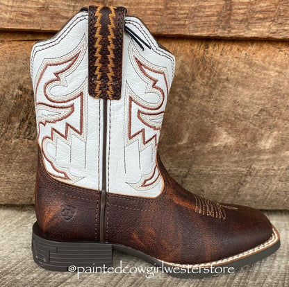 Ariat Children's/Youth Sorting Pen Brown Square Toe Western Cowboy Boots 10035990 10036036-Painted Cowgirl Western Store
