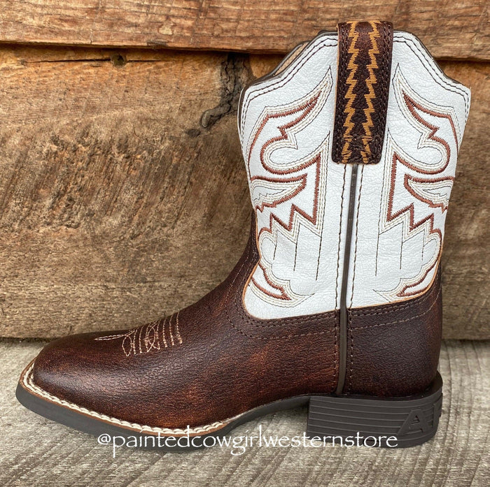 Ariat Children's/Youth Sorting Pen Brown Square Toe Western Cowboy Boots 10035990 10036036-Painted Cowgirl Western Store