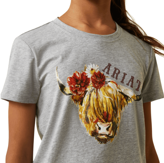 Ariat Girl's Highlander Rose Grey Tee 10043818