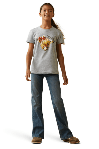 Ariat Girl's Highlander Rose Grey Tee 10043818