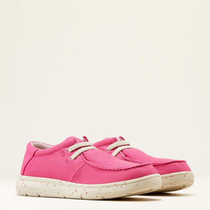 Ariat Girl's Hottest Pink Hilo Moc Toe Canvas Casual Shoes 10050909-Painted Cowgirl Western Store