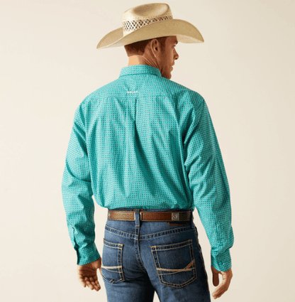 Ariat Men's Jaylin Turquoise Geo Print Long Sleeve Western Shirt 10051459