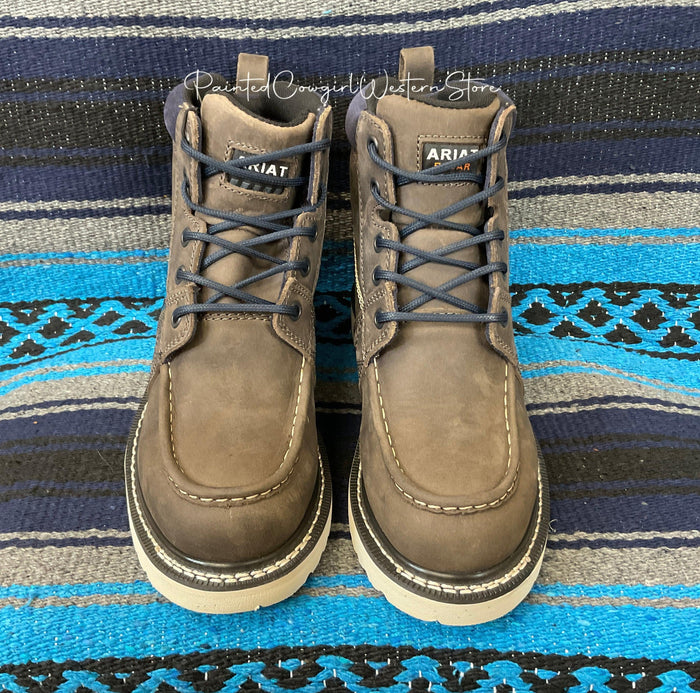 Ariat Women's Rebar Wedge Moc Toe Grey Waterproof Work Boot 10035770-Painted Cowgirl Western Store