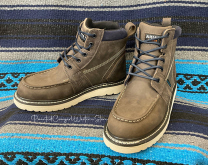 Ariat Women's Rebar Wedge Moc Toe Grey Waterproof Work Boot 10035770-Painted Cowgirl Western Store
