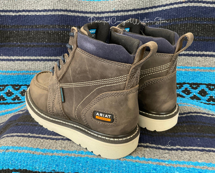 Ariat Women's Rebar Wedge Moc Toe Grey Waterproof Work Boot 10035770-Painted Cowgirl Western Store