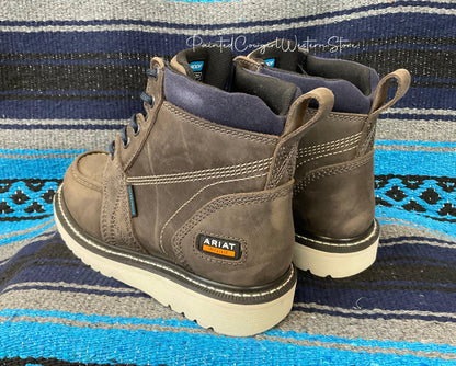 Ariat Women's Rebar Wedge Moc Toe Grey Waterproof Work Boot 10035770-Painted Cowgirl Western Store