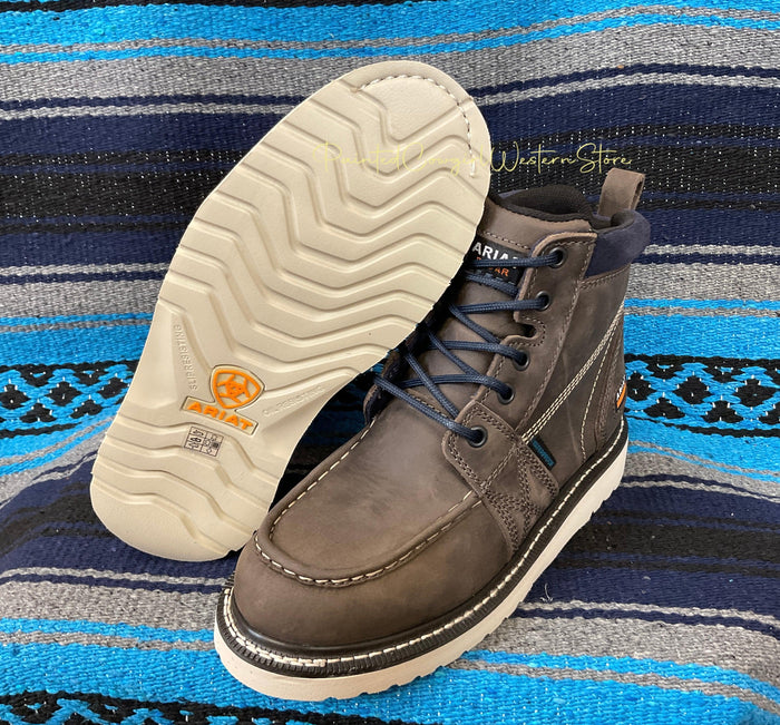 Ariat Women's Rebar Wedge Moc Toe Grey Waterproof Work Boot 10035770-Painted Cowgirl Western Store