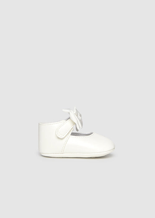 Baby Bow Mary Jane Shoes - Ecru - Wee Bee Baby Boutique