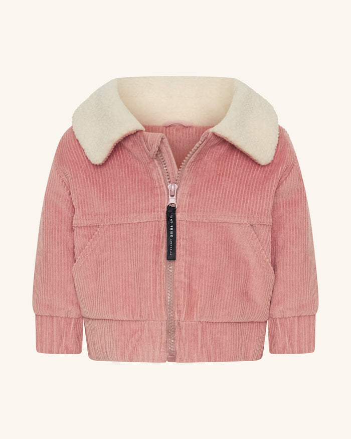 Baby Corduroy Sherpa Collar Jacket (6-9mo, 12-18mo) - Wee Bee Baby Boutique