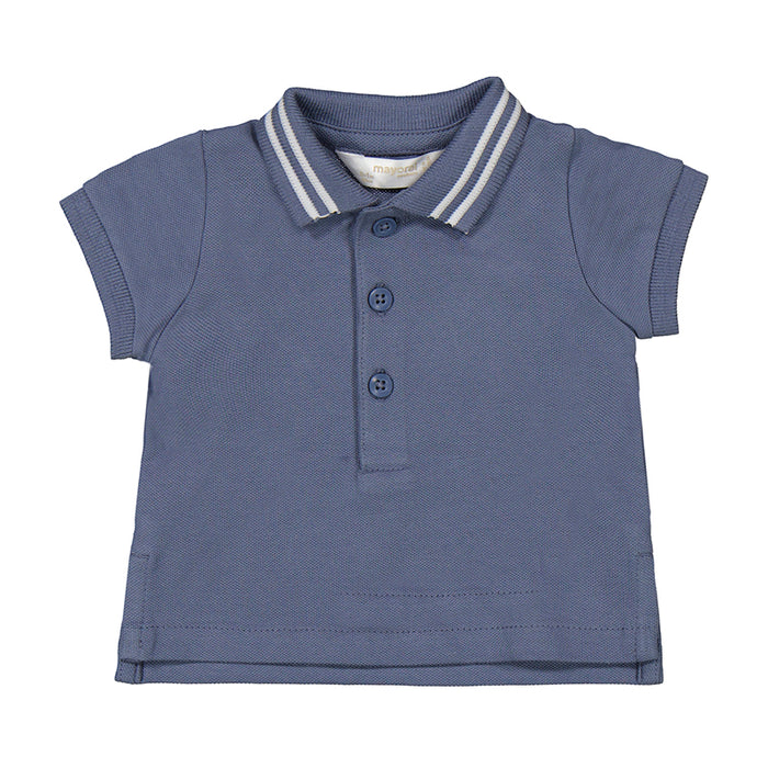 Baby Pique Polo Shirt - Star Blue - Wee Bee Baby Boutique