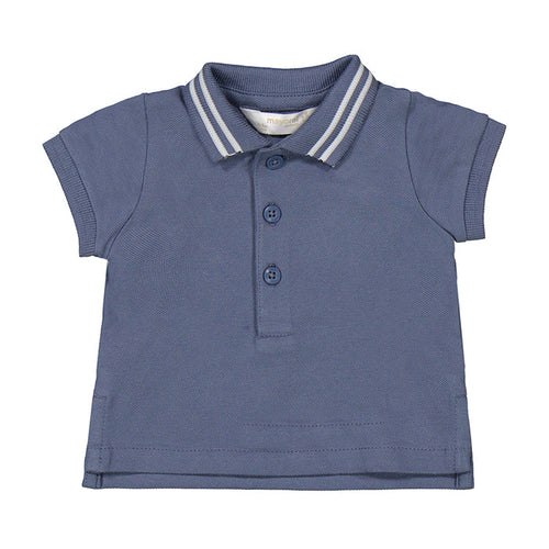 Baby Pique Polo Shirt - Star Blue - Wee Bee Baby Boutique