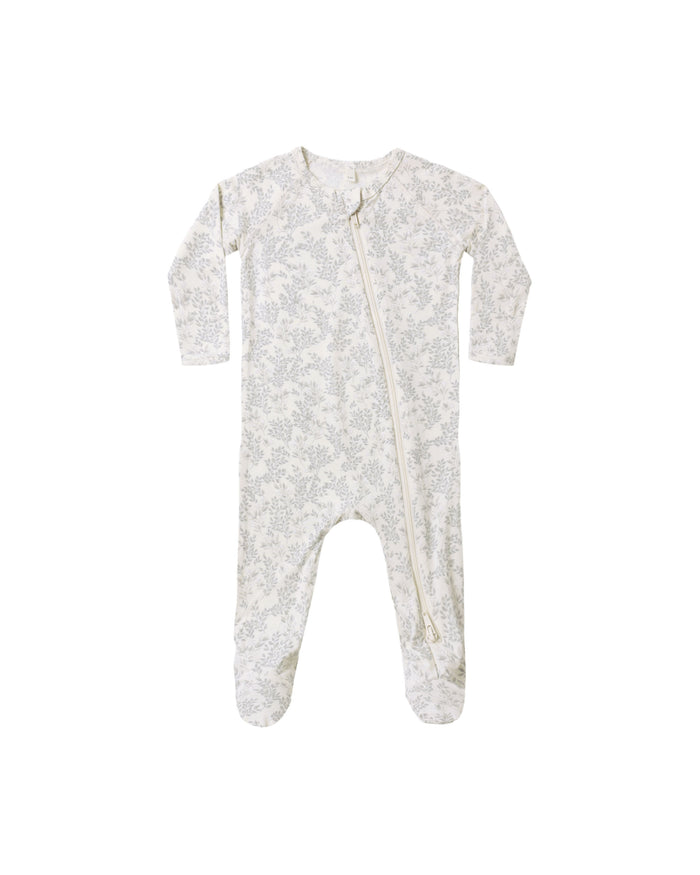Bamboo Zip Footie || Cloud Floral