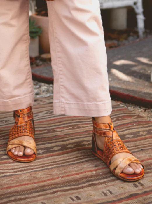 Bed Stu Women's Capriana Cafe Latte Rustic Leather Sandals F373037-CLRT-Painted Cowgirl Western Store