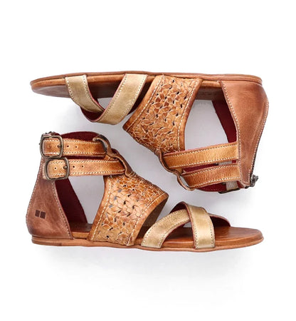 Bed Stu Women's Capriana Cafe Latte Rustic Brown Leather Sandals F373037-CLRT