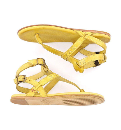 Bed Stu Women's Moon Lemon Yellow Leather Sandals F373152-LEMD-Painted Cowgirl Western Store