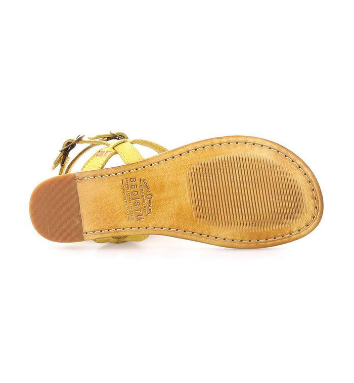Bed Stu Women's Moon Lemon Yellow Leather Sandals F373152-LEMD-Painted Cowgirl Western Store