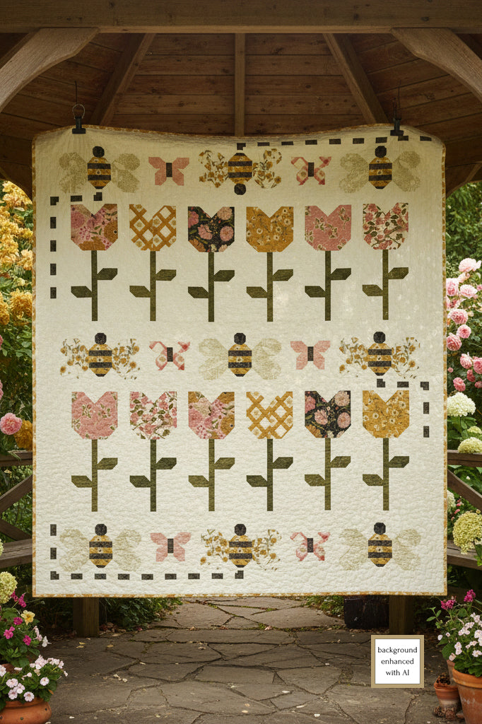 Bees at Work Lap Quilt Pattern