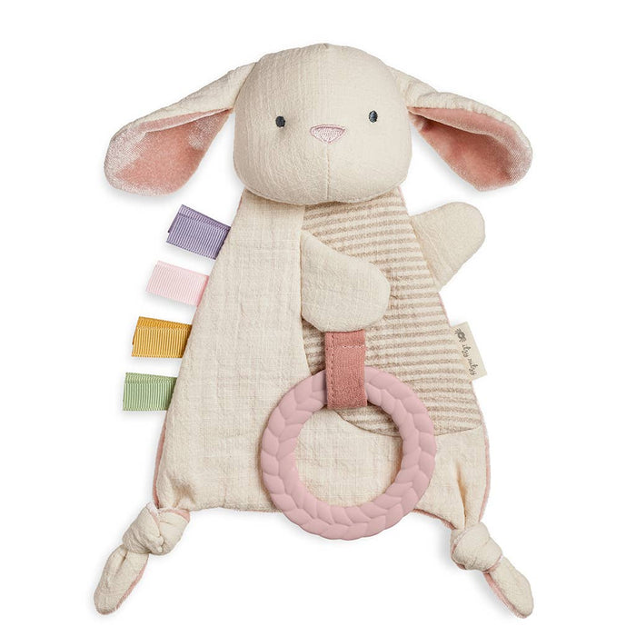 Crinkle Bunny Sensory Toy with Teether-Wee Bee Baby Boutique