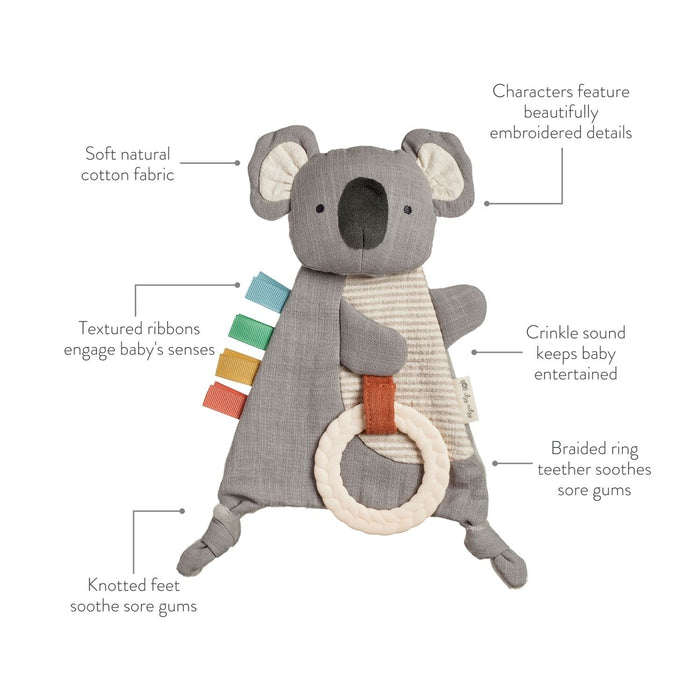 Bitzy Crinkle Koala Sensory Toy with Teether - Wee Bee Baby Boutique