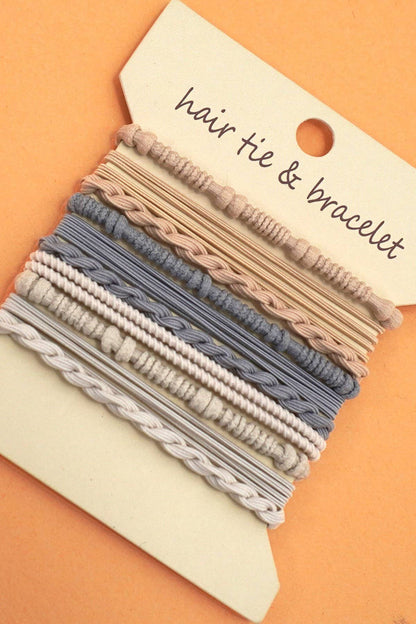 Boho Multi-Style Hair Tie Bracelet Set