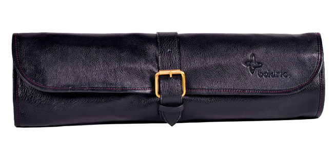 Boldric One Buckle Leather Knife Bag (Black) (Free Shipping)