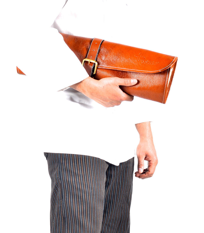 Boldric One Buckle Leather Knife Bag (Black) (Free Shipping)