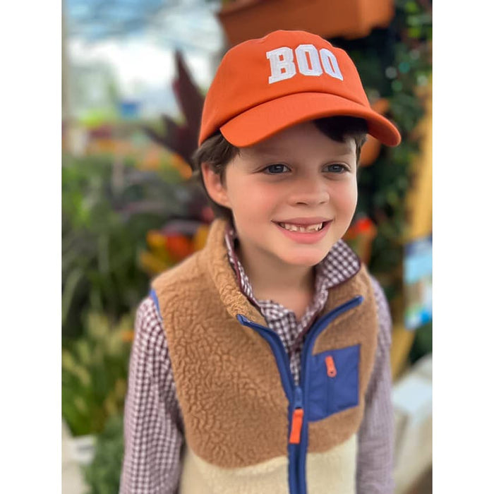 BOO Baseball Hat (Baby, Youth) - Wee Bee Baby Boutique