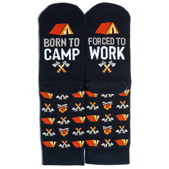 Born To Camp, Forced To Work Socks - Pine & Moss