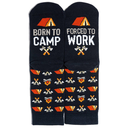 Born To Camp, Forced To Work Socks - Pine & Moss