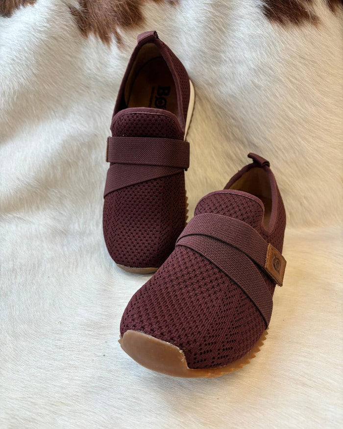Born Women's Dark Brick Red Newbury Fabric Casual Athletic Shoe BR0043244-DKRD-Painted Cowgirl Western Store