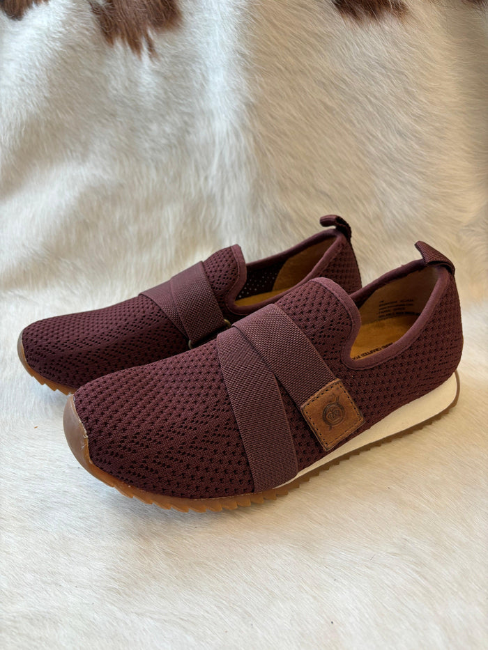 Born Women's Dark Brick Red Newbury Fabric Casual Athletic Shoe BR0043244-DKRD-Painted Cowgirl Western Store