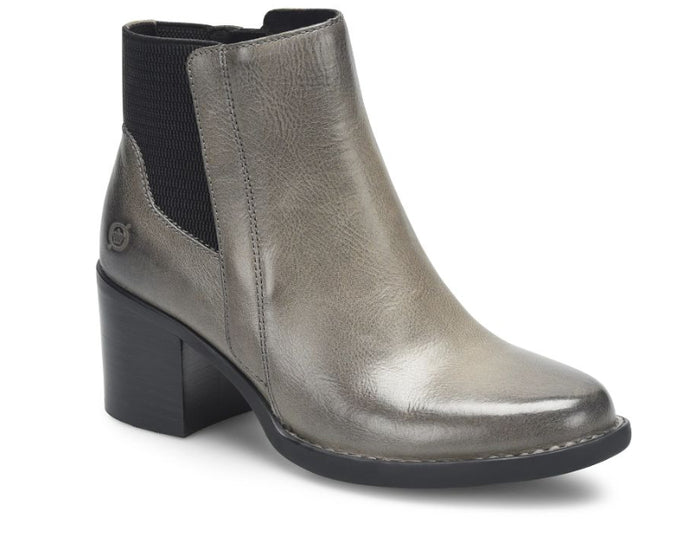 Born Women's Henni Grey Leather Monument Chelsea Ankle Boot BR0065422