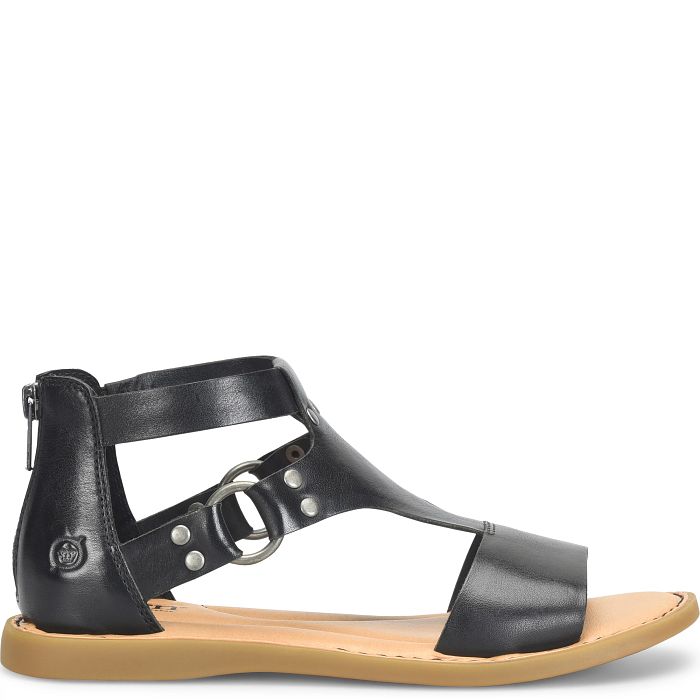 Born Women's Indi Black Leather Gladiator Sandals BR0071103