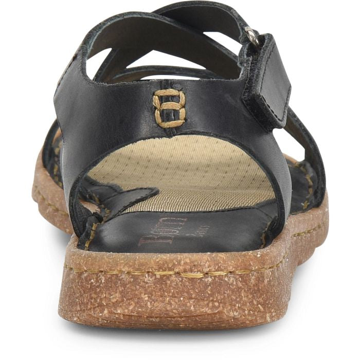 Born Women's Trinidad Sport Black Full Grain Leather Cross Strap Sandals BR0056803-BLK-Painted Cowgirl Western Store